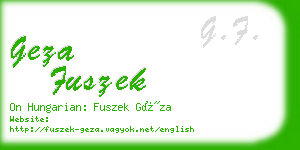 geza fuszek business card